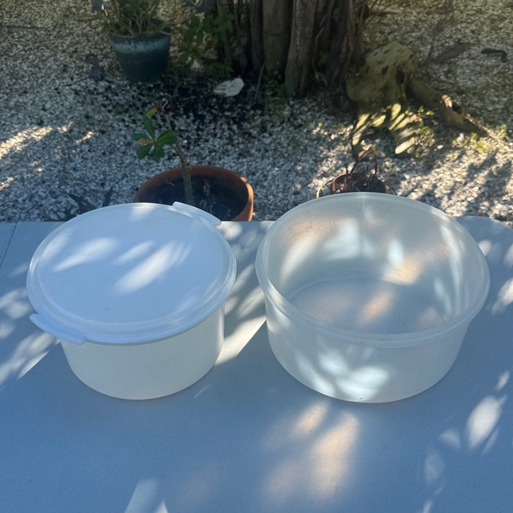 Vintage Tupperware White Plastic Storage Containers